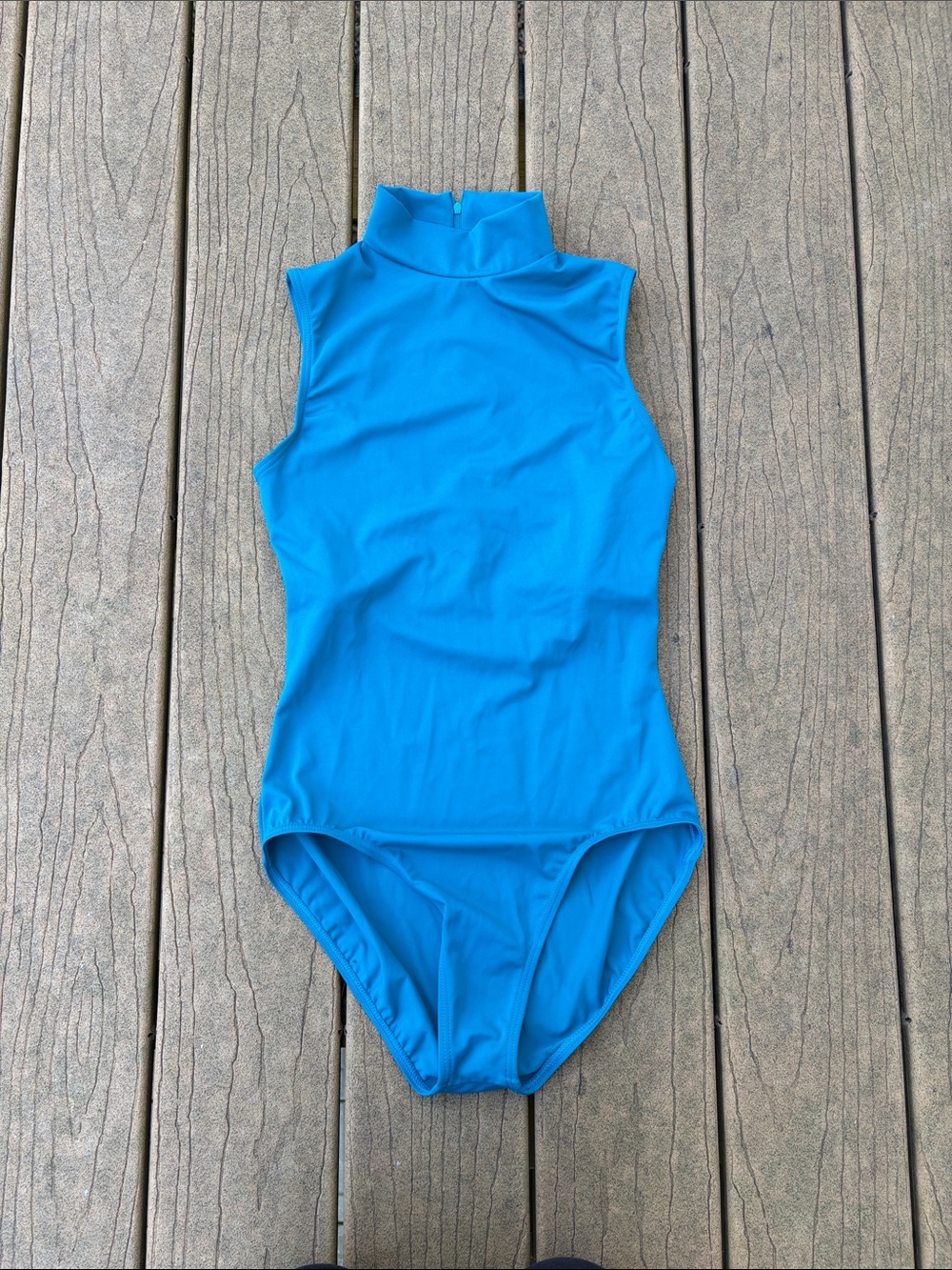 Weissman Bright Blue Sleeveless High-Neck One-Piece